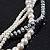 Multistrand White Simulated Glass Pearls & Grey Crystal Beads Long Necklace & Drop Earrings In Silver Plating - 52cm Length - view 4