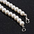 Multistrand White Simulated Glass Pearls & Grey Crystal Beads Long Necklace & Drop Earrings In Silver Plating - 52cm Length - view 5