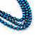 Chameleon Blue Multistrand Faceted Glass Crystal Necklace & Drop Earrings Set In Silver Plating - 44cm Length/ 6cm Extender - view 10