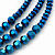 Chameleon Blue Multistrand Faceted Glass Crystal Necklace & Drop Earrings Set In Silver Plating - 44cm Length/ 6cm Extender - view 6