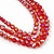 Brick Red Multistrand Faceted Glass Crystal Necklace & Drop Earrings Set In Silver Plating - 44cm Length/ 6cm Extender - view 9
