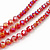 Brick Red Multistrand Faceted Glass Crystal Necklace & Drop Earrings Set In Silver Plating - 44cm Length/ 6cm Extender - view 8