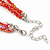 Brick Red Multistrand Faceted Glass Crystal Necklace & Drop Earrings Set In Silver Plating - 44cm Length/ 6cm Extender - view 6