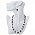 Black/ Cream Glass Pearl Bead Necklace, Flex Bracelet & Drop Earrings Set With Diamante Rings - 38cm Length/ 6cm Extension - view 2