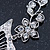 Clear Austrian Crystal 'Butterfly' Necklace & Drop Earring Set In Rhodium Plating - 40cm Length/ 6cm Extension - view 10
