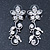 Clear Austrian Crystal 'Butterfly' Necklace & Drop Earring Set In Rhodium Plating - 40cm Length/ 6cm Extension - view 8