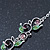 Purple/ Lilac/ Green Austrian Crystal 'Butterfly' Necklace & Drop Earring Set In Rhodium Plating - 40cm Length/ 6cm Extension - view 11