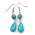 Turquoise Bead Necklce, Drop Earrings & Flex Bracelet - 40cm Length - view 4