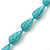 Turquoise Bead Necklce, Drop Earrings & Flex Bracelet - 40cm Length - view 6