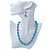 Turquoise Bead Necklce, Drop Earrings & Flex Bracelet - 40cm Length - view 3