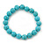 Turquoise Round Acrylic Bead Necklce, Drop Earrings & Flex Bracelet - 40cm Length - view 5