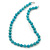 Turquoise Round Acrylic Bead Necklce, Drop Earrings & Flex Bracelet - 40cm Length - view 6