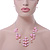 Baby Pink Shell & Crystal Floating Bead Necklace & Drop Earring Set - 52cm Length/ 5cm extension - view 3