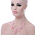 Baby Pink Shell & Crystal Floating Bead Necklace & Drop Earring Set - 52cm Length/ 5cm extension - view 2