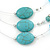 Turquoise & Crystal Floating Bead Necklace & Drop Earring Set - 52cm Length/ 5cm extension) - view 2