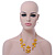 Sandy Yellow Shell & Crystal Floating Bead Necklace & Drop Earring Set - 52cm L/ 5cm Ext - view 8