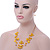 Sandy Yellow Shell & Crystal Floating Bead Necklace & Drop Earring Set - 52cm L/ 5cm Ext - view 2