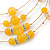Sandy Yellow Shell & Crystal Floating Bead Necklace & Drop Earring Set - 52cm L/ 5cm Ext - view 4