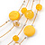 Sandy Yellow Shell & Crystal Floating Bead Necklace & Drop Earring Set - 52cm L/ 5cm Ext - view 7