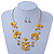 Sandy Yellow Shell & Crystal Floating Bead Necklace & Drop Earring Set - 52cm L/ 5cm Ext - view 9