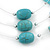 Turquoise & Crystal Floating Bead Necklace & Drop Earring Set - 52cm Length (5cm extension) - view 4