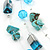 Turquoise & Crystal Floating Bead Necklace & Drop Earring Set - 52cm Length (5cm extension) - view 5