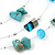Turquoise & Crystal Floating Bead Necklace & Drop Earring Set - 52cm Length (5cm extension) - view 10