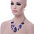 Blue Shell & Crystal Floating Bead Necklace & Drop Earring Set - 52cm L/ 5cm Ext - view 16
