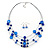 Blue Shell & Crystal Floating Bead Necklace & Drop Earring Set - 52cm L/ 5cm Ext - view 7