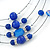 Blue Shell & Crystal Floating Bead Necklace & Drop Earring Set - 52cm L/ 5cm Ext - view 4