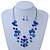 Blue Shell & Crystal Floating Bead Necklace & Drop Earring Set - 52cm L/ 5cm Ext - view 11