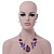 Purple/ Violet Shell & Crystal Floating Bead Necklace & Drop Earring Set - 52cm Length/ 5cm extension - view 8