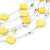 Sandy Yellow Square Shell & Crystal Floating Bead Necklace & Drop Earring Set - 52cm L/ 6cm Ext - view 4