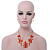 Rusty Orange Shell & Crystal Floating Bead Necklace & Drop Earring Set - 52cm L/ 5cm Ext - view 8