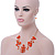 Rusty Orange Shell & Crystal Floating Bead Necklace & Drop Earring Set - 52cm L/ 5cm Ext - view 2