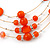 Rusty Orange Shell & Crystal Floating Bead Necklace & Drop Earring Set - 52cm L/ 5cm Ext - view 4