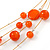 Rusty Orange Shell & Crystal Floating Bead Necklace & Drop Earring Set - 52cm L/ 5cm Ext - view 7