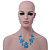Turquoise Coloured Shell & Crystal Floating Bead Necklace & Drop Earring Set - 52cm Length/ 5cm extension - view 8