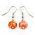 Rusty Orange Square Shell & Crystal Floating Bead Necklace & Drop Earring Set - 52cm L/ 6cm Ext - view 6