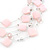 Baby Pink Square Shell & Crystal Floating Bead Necklace & Drop Earring Set - 52cm Length/ 6cm extension - view 3