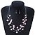 Baby Pink Square Shell & Crystal Floating Bead Necklace & Drop Earring Set - 52cm Length/ 6cm extension - view 4
