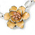 Yellow Cream Enamel Flower & Butterfly Necklace & Stud Earring Set In Rhodium Plating - 36cm Length/ 5cm Extension - view 8