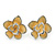 Yellow Cream Enamel Flower & Butterfly Necklace & Stud Earring Set In Rhodium Plating - 36cm Length/ 5cm Extension - view 5