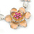 Cream Enamel Flower & Butterfly Necklace & Stud Earring Set In Rhodium Plating - 36cm Length/ 5cm Extension - view 3