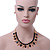 Crystal, Black Jewelled Stone, Velour Ribbon, Spike Necklace & Stud Earrings Set In Gold Tone - 44cm Length/ 6cm Exntension - view 9