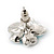 Light Blue Enamel Flower & Butterfly Necklace & Stud Earring Set In Rhodium Plating - 36cm Length/ 5cm Extension - view 8