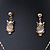 Milky White Moonstone 'Wise Owl' Pendant  With Gold Tone Chain & Drop Earrings Set - 44cm Length/ 5cm Extension - view 13