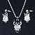 Milky White Moonstone 'Wise Owl' Pendant With Silver Tone Chain & Drop Earrings Set - 44cm Length/ 5cm Extension - view 1