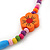 Children's Multicoloured Floral Wooden Flex Necklace & Flex Bracelet Set - view 5