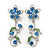 Azure/ Blue/ Green Austrian Crystal 'Butterfly' Necklace & Drop Earring Set In Rhodium Plating - 40cm Length/ 6cm Extension - view 5